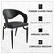 Leisuremod Entice Modern Leather Dining Chair with Iron Legs Open-Back Design in Charcoal, 4PK EC60CH-4 - alternate 8