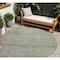 Homeroots 8' Sage And Ivory Round Abstract Washable Indoor Outdoor Area Rug 605562 - alternate 1