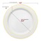 Smarty Had A Party 7.5" White with Gold Edge Rim Plastic Appetizer/Salad Plates (120 Plates), 120PK 117G-CASE - alternate 6