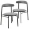 Leisuremod Lume Modern Dining Side Chair in Polyester with Black Steel Frame in Charcoal, 2PK LC20CH2 - alternate 1