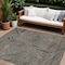 Homeroots 9' X 12' Brown Black And Gray Geometric Washable Indoor Outdoor Area Rug 594801 - alternate 1