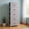 Homeroots 18" Gray and White Steel and Fabric Five Drawer Chest 484685 - alternate 3