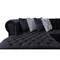 Homeroots Black Velvet U Shaped Three Piece Sofa and Chaise Sectional With Toss Pillows 643889 - alternate 7