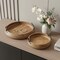 Homeroots Set of Two Brown Solid Wood Round Trays With Handles 574111 - alternate 7