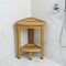 Homeroots Compact Teak Corner Shower Or Outdoor Bench With Shelf In Natural Finish 376733 - alternate 4