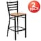 Flash Furniture Black Ladder Stool-Nat Seat, PK2 2-XU-DG697BLAD-BAR-NATW-GG - alternate 7