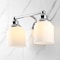 Jonathan Y Lydia 14" 2-Light Farmhouse Cottage Metal LED Vanity Light with Frosted Glass Shades, Chrome JYL7550A - alternate 9