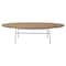 Leisuremod Rossmore Oval Coffee Table with White Powder Coated Steel Frame, Natural Wood RSW-46NW - alternate 7