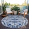 Homeroots 8' Navy Blue And Ivory Round Animal Print Washable Indoor Outdoor Area Rug 600632 - alternate 7