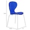 Leisuremod Modern Oyster Transparent Side Dining Side Chair with White Base in Blue, 4PK OCW-17TBU4 - alternate 7
