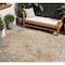 Homeroots 8' Copper And Beige Round Abstract Washable Indoor Outdoor Area Rug 605544 - alternate 1