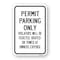 Signmission Permit Parking Only Violators Will Be Ticketed Bo Aluminum, 18" x 24", A-1824-25315 A-1824-25315 - alternate 1