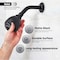 Supplygiant Shower Arm 6 in Stainless Steel Wall Mounted Shower Arm with 1/2 in Threaded IPS, Matte Black Finish 74-TB8-NC - alternate 6
