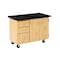Diversified Spaces Kinetic Mobile Demo Table with Sink and Storage, Oak, Wood Frame, 48 in W, Red 4332KF - alternate 1