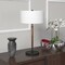 Homeroots 25" Brown and Black Metal Two Light Table Lamp With White Drum Shade 524306 - alternate 4