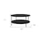 Homeroots 36" Black Glass And Steel Round Coffee Table With Shelf 520980 - alternate 6