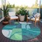 Homeroots 8' Teal Blue And Green Round Geometric Washable Indoor Outdoor Area Rug 612595 - alternate 6