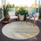 Homeroots 8' Gold Gray And Beige Round Abstract Washable Indoor Outdoor Area Rug 601208 - alternate 7