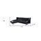 Homeroots Dark Gray Top Grain Leather L Shaped Two Piece Sofa and Chaise Sectional 524203 - alternate 2