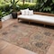 Homeroots 9' X 12' Khaki Terra Cotta And Black Damask Washable Indoor Outdoor Area Rug 603321 - alternate 1
