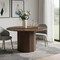 Homeroots 52" Brown Wood Pedestal Base Round Top Dining Table 720955 - alternate 4