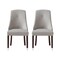 Homeroots Set of Two Tufted Light Gray And Espresso Upholstered Velvet Dining Side Chairs 543538 - alternate 8