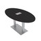 Skutchi Designs Oval Conference Table With Power Unit, 36 in W, 60 in L, Black HAR-OVL-36X60-DOU-U999ST19-ESIL - alternate 1