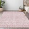 Homeroots 5' X 8' Pink And Ivory Damask Washable Indoor Outdoor Area Rug 595182 - alternate 7