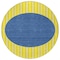 Homeroots 8' Yellow And Blue Round Striped Washable Indoor Outdoor Area Rug 597213 - alternate 6