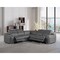 Homeroots Dark Gray Italian Leather Power Reclining L Shaped Five Piece Corner Sectional 544981 - alternate 6