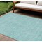 Homeroots 8' X 10' Aqua And Ivory Floral Washable Indoor Outdoor Area Rug 582323 - alternate 1