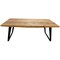 Homeroots 84" Natural And Black Solid Wood And Iron Sled Base Dining Table 488686 - alternate 1