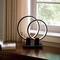 Homeroots 15" Black Metal Two Light Mod Round Circle LED Table Lamp 558365 - alternate 1