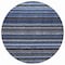 Homeroots 8' Denim Blue And Gray Round Striped Washable Indoor Outdoor Area Rug 577765 - alternate 5