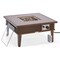 Leisuremod Walbrooke Patio Aluminum Square Slats Design Fire Pit Side Table with Lid & Fire Glass, Brown WBRS-27-GL - alternate 8