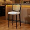 Homeroots 31" White and Black Fabric and Solid Wood Bar Height Bar Chair 632470 - alternate 1