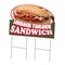 Signmission Smoked Turkey Sandwich Die Cut Yard & Stake plastic coroplast window, 2436-Smoked Turkey C-DC-2436-DS-Smoked Turkey Sandwich19 - alternate 1