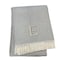 Homeroots 55" X 70" Gray White Herringbone Cotton Blend E Initial Throw Blanket with Tassels Embroidery 655528 - alternate 4