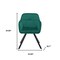 Homeroots Tufted Green And Black Velvet and Metal Dining Arm Chair 521274 - alternate 7