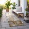 Homeroots 8' Runner Brown Abstract Washable Non Skid Indoor Outdoor Runner Rug 559569 - alternate 7