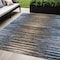 Homeroots 5' X 8' Blue Brown And Sky Blue Striped Washable Indoor Outdoor Area Rug 577981 - alternate 1