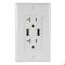 Automation Systems Interconnect Wall Outlet 20 Amp Tamper Resistant, with USB Charging Ports 5 Amp, White, Includes Wall Plate ATUR5.0-20-W - alternate 1