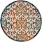 Homeroots 4' Ivory Blue Orange And Green Round Trellis Indoor Outdoor Area Rug 546797 - alternate 4