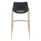 Homeroots Set of Two 30" Black and Gold Faux Leather and Steel Low Back Bar Height Bar Chairs 555663 - alternate 5