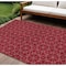 Homeroots 10' X 14' Red Black And Ivory Geometric Washable Indoor Outdoor Area Rug 596763 - alternate 1