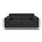 Homeroots 75in Gray And Silver Italian Leather Loveseat 477562 - alternate 1