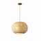 Vidalite Fos 1-Light Pendant with Woven Bamboo and Linen Shade, Brushed Brass Canopy, Adjustable Height CE1009202 - alternate 1