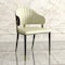 Leisuremod Aria Modern Dining Chair in Leather and Iron Legs with Curved Back in Black AC45BL - alternate 9