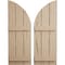Ekena Millwork Hand Hewn 3 Board Joined Board-n-Batten w/Quarter Round Arch Top Faux Wood Shutters, 16 1/2"W x 76"H SHUBJQ16X76HHPR - alternate 1
