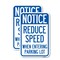 Signmission Notice - Reduce Speed When Entering Parking Lot Sign, 12'' X 18'' 2 Signs, Heavy Gauge Aluminum, 2PK A-1218-2PACK-23534 - alternate 1